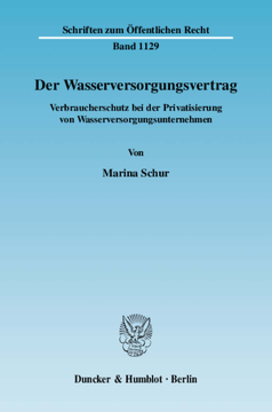 Der Wasserversorgungsvertrag
