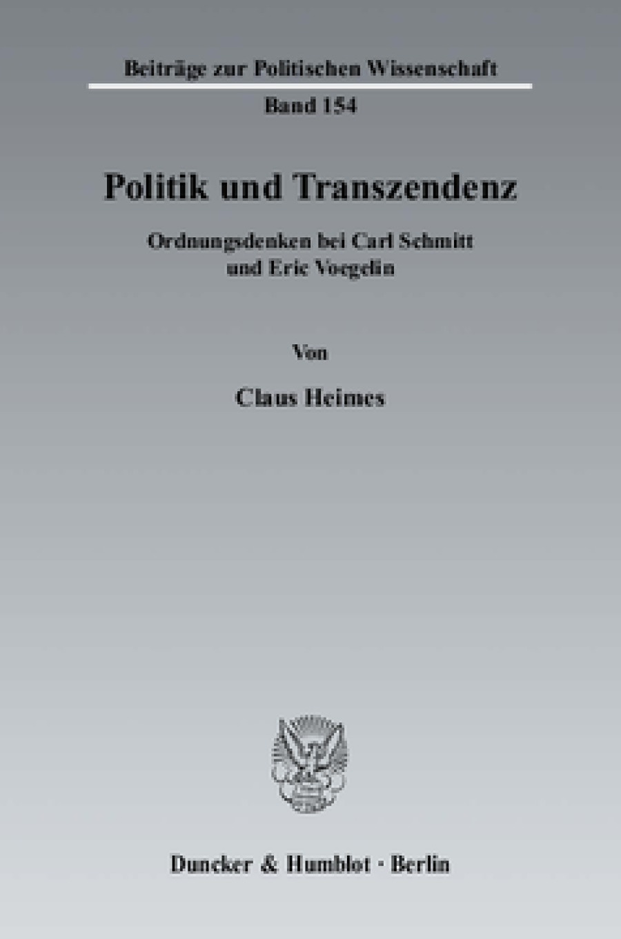Politik und Transzendenz
