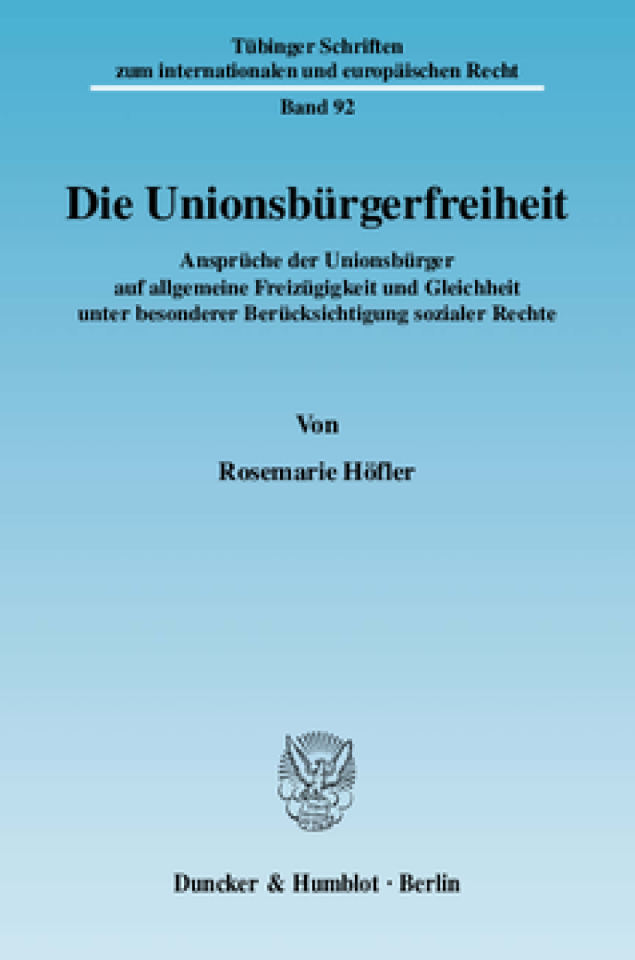Die Unionsbürgerfreiheit