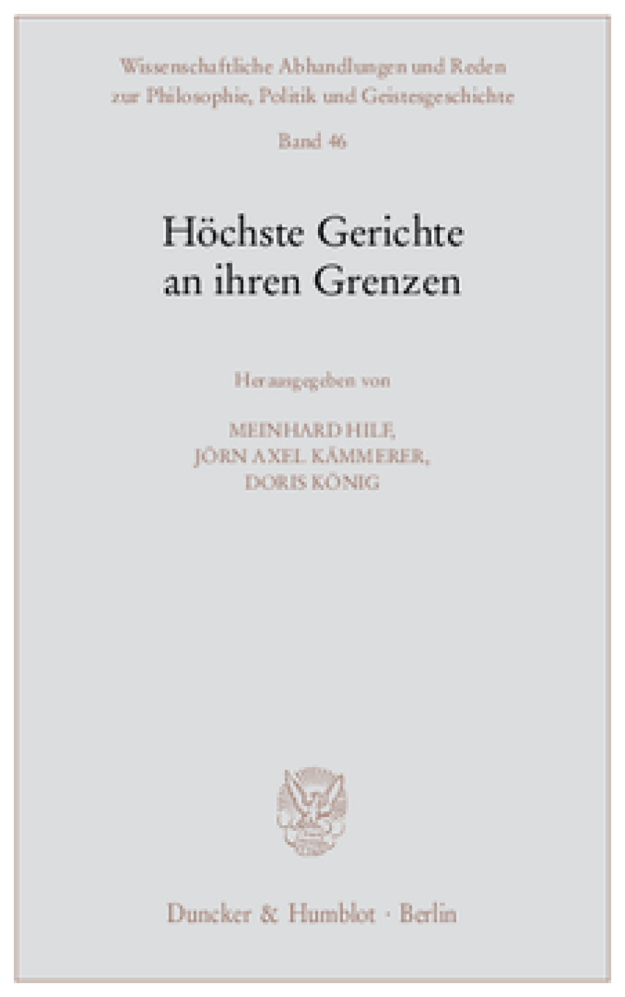Höchste Gerichte an ihren Grenzen