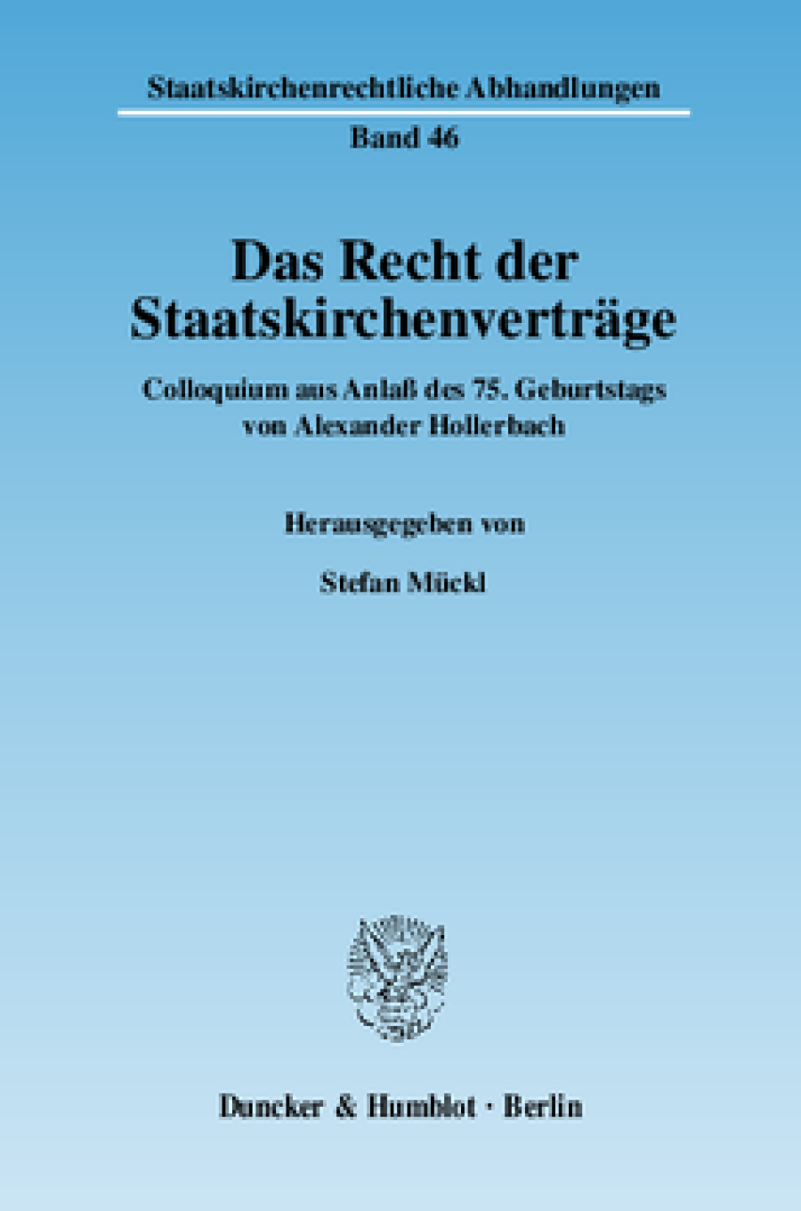 Das Recht der Staatskirchenverträge