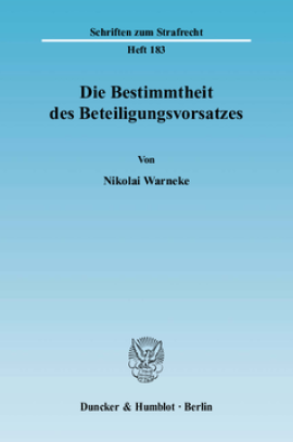 Die Bestimmtheit des Beteiligungsvorsatzes