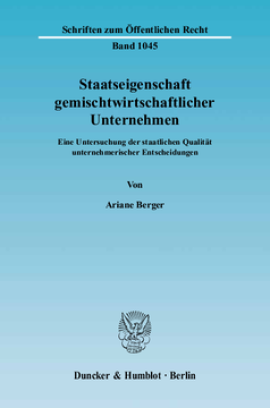 Staatseigenschaft gemischtwirtschaftlicher Unternehmen