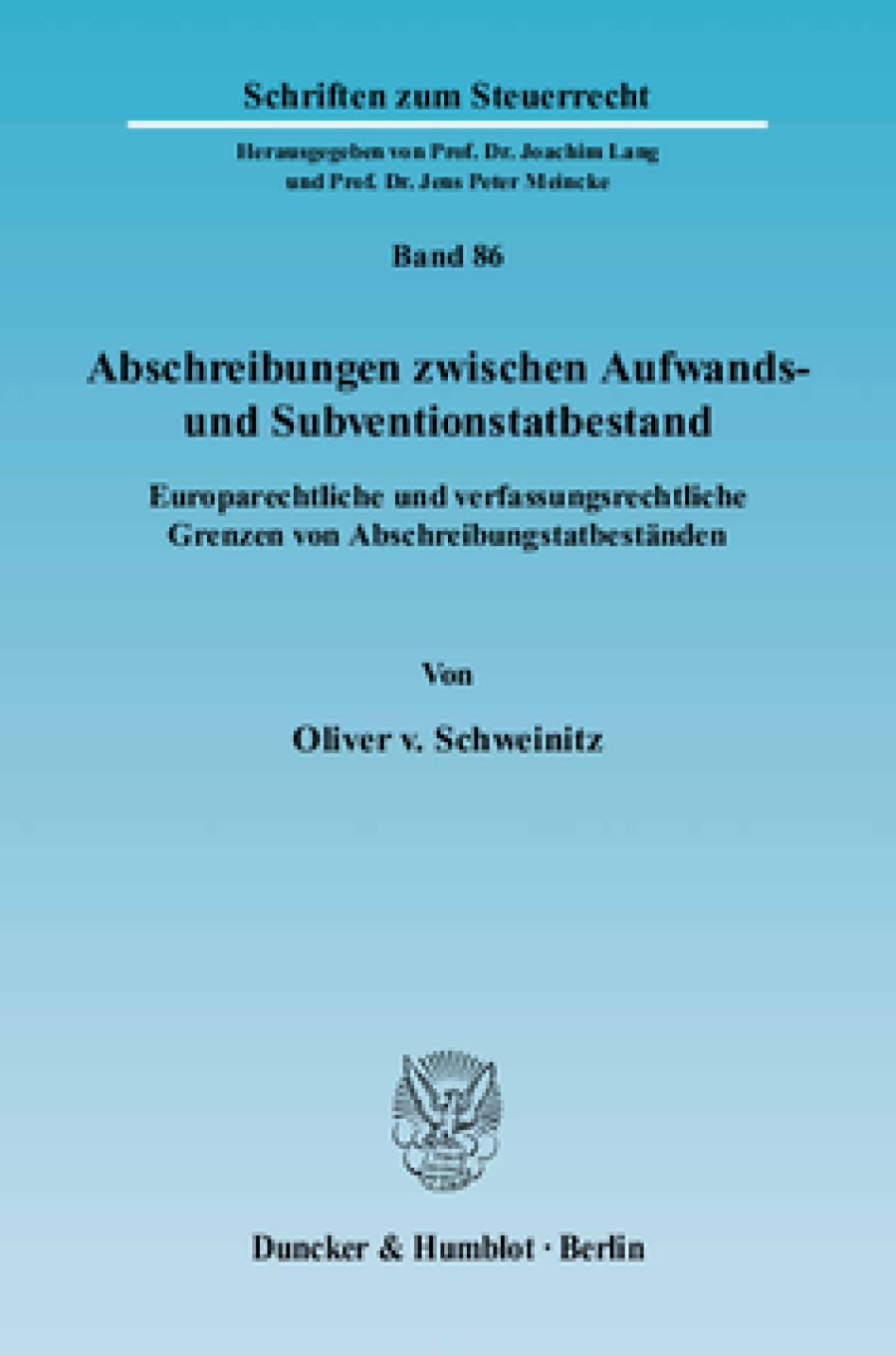 Abschreibungen zwischen Aufwands- und Subventionstatbestand