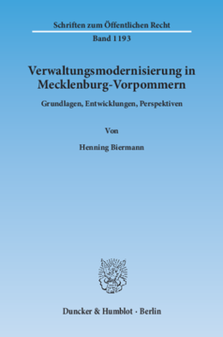 Verwaltungsmodernisierung in Mecklenburg-Vorpommern