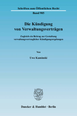 Die Kündigung von Verwaltungsverträgen