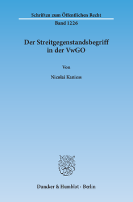 Der Streitgegenstandsbegriff in der VwGO