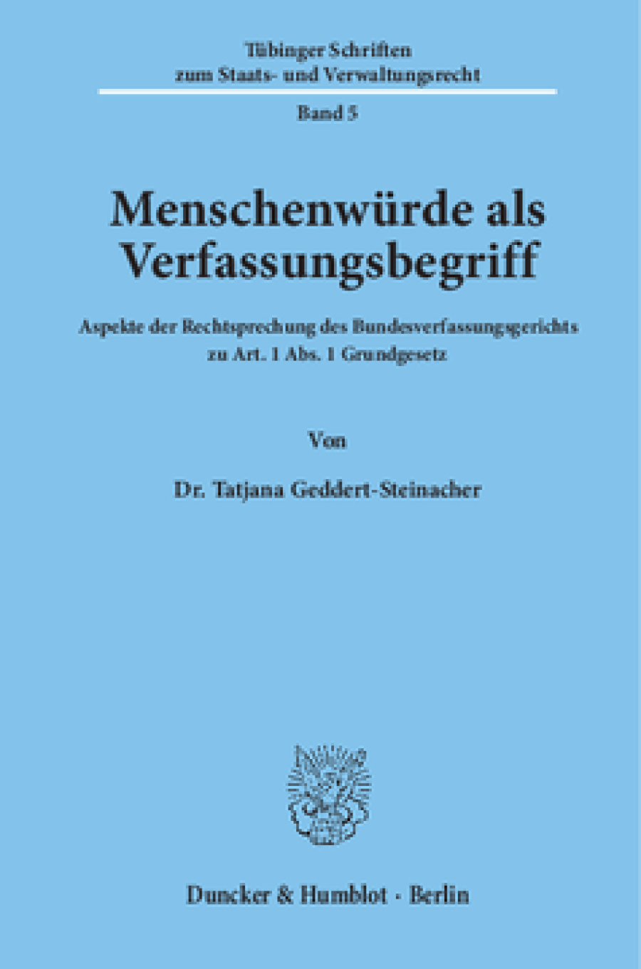 Menschenwürde als Verfassungsbegriff