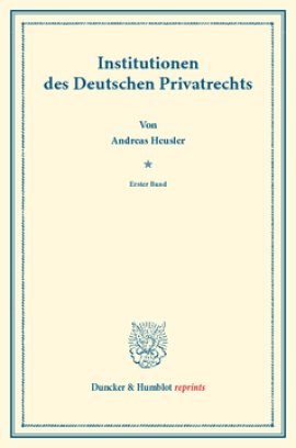 Institutionen des Deutschen Privatrechts