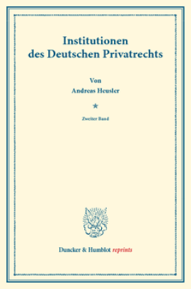Institutionen des Deutschen Privatrechts