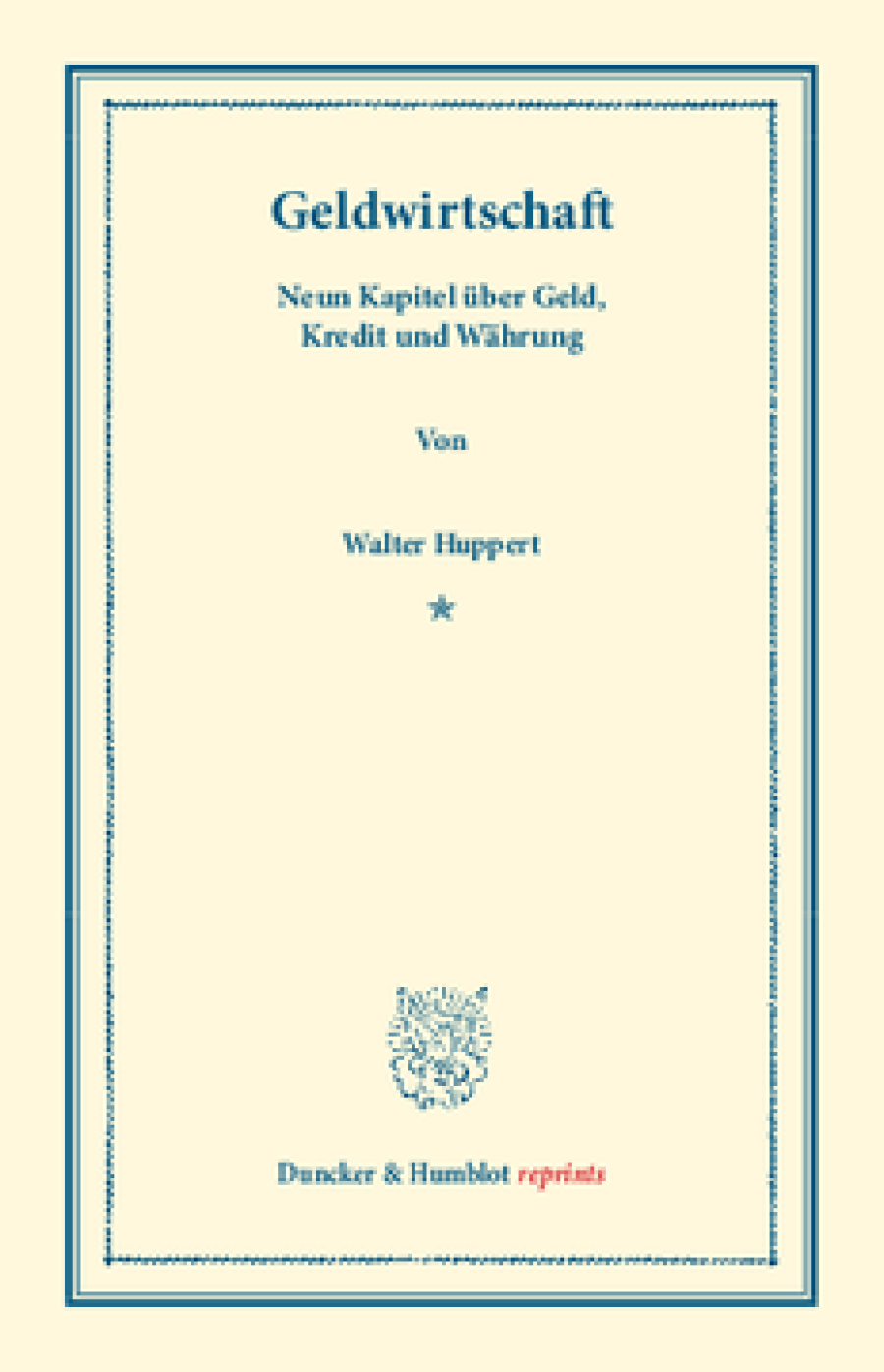 Geldwirtschaft