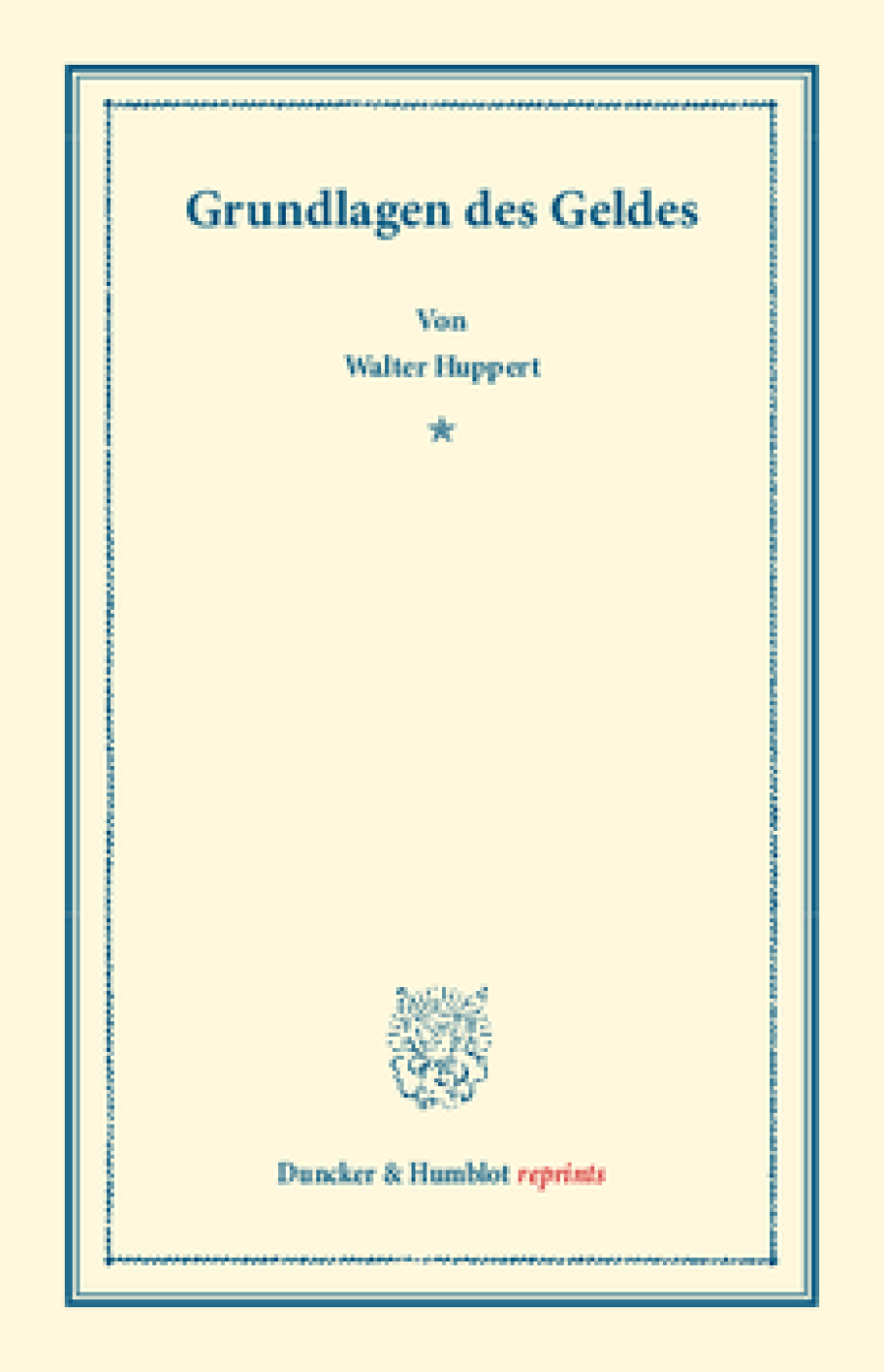 Grundlagen des Geldes