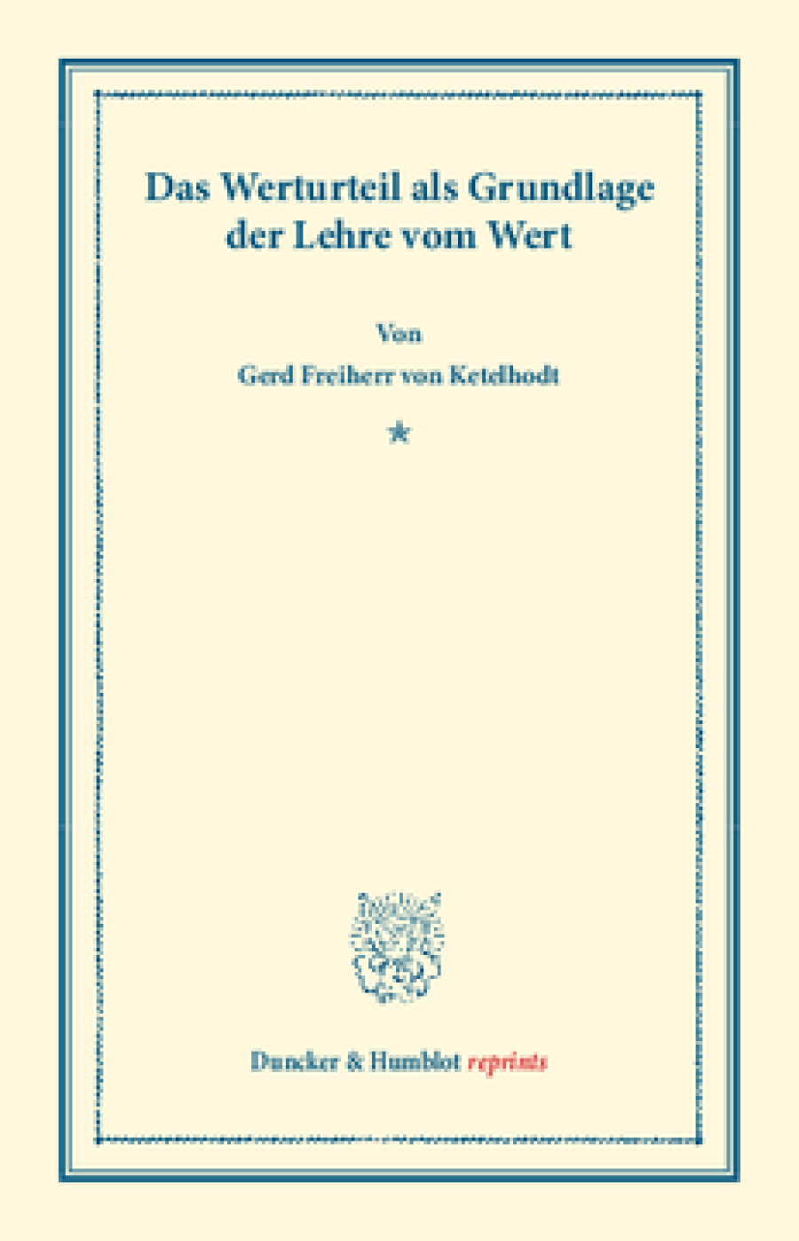 Das Werturteil
