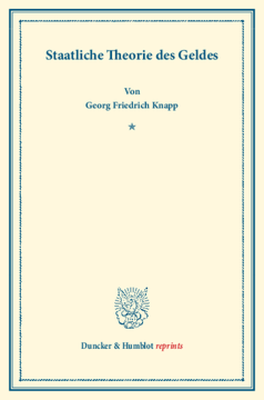 Staatliche Theorie des Geldes