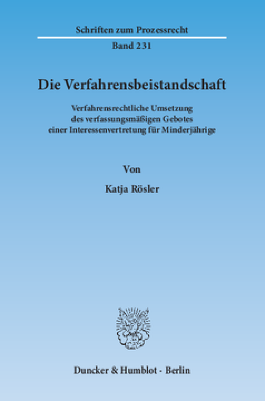 Die Verfahrensbeistandschaft