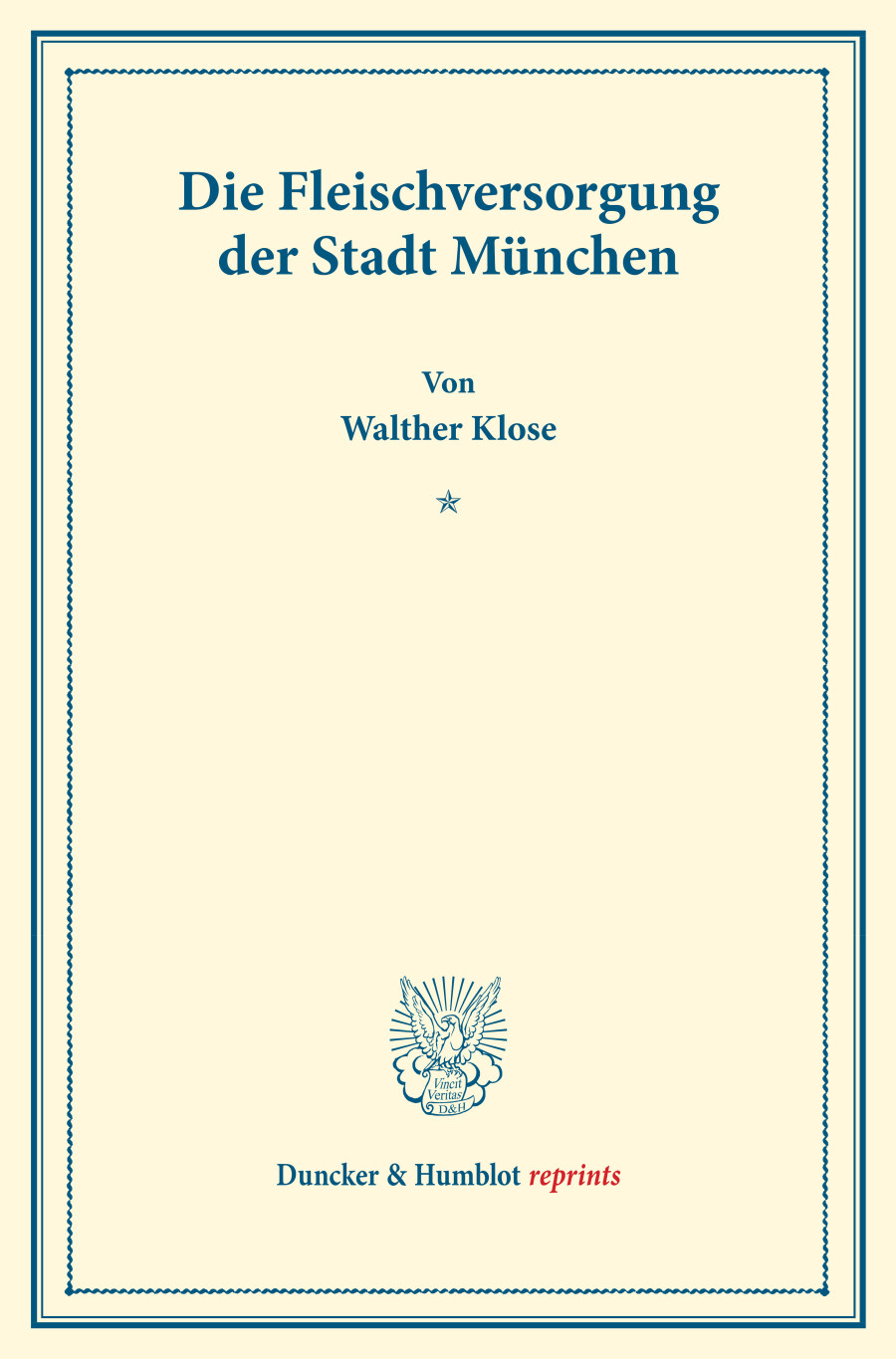 Die Fleischversorgung der Stadt München