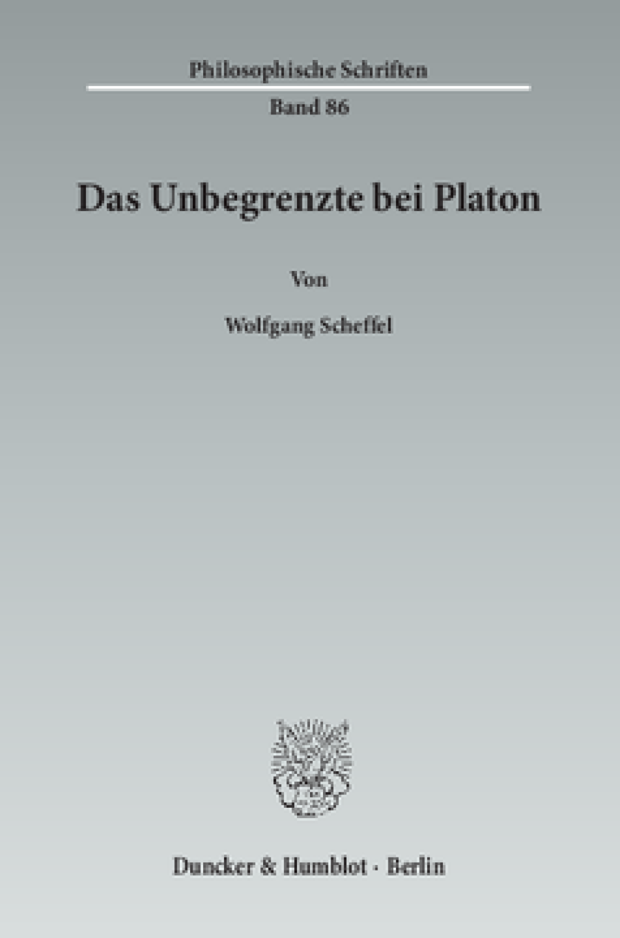 Das Unbegrenzte bei Platon