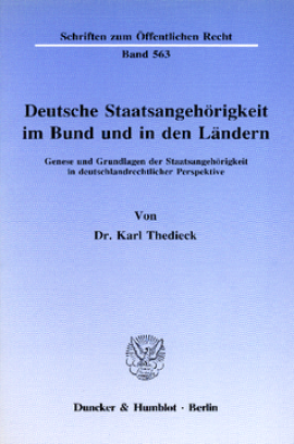 Deutsche Staatsangehörigkeit im Bund und in den Ländern