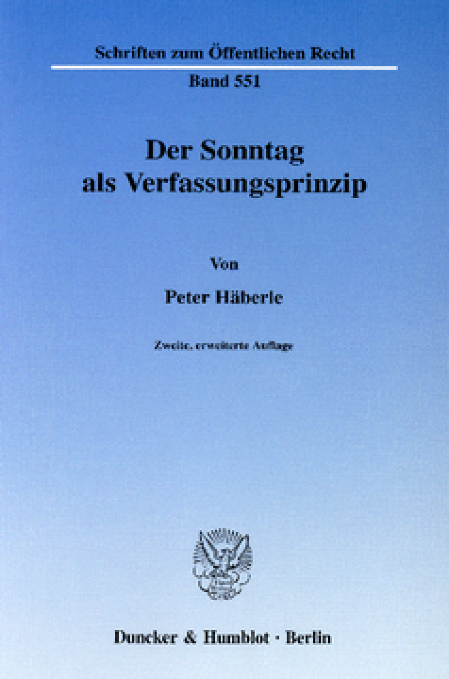 Der Sonntag als Verfassungsprinzip