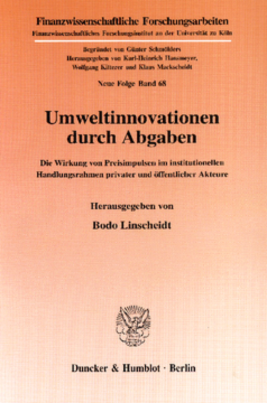 Umweltinnovationen durch Abgaben
