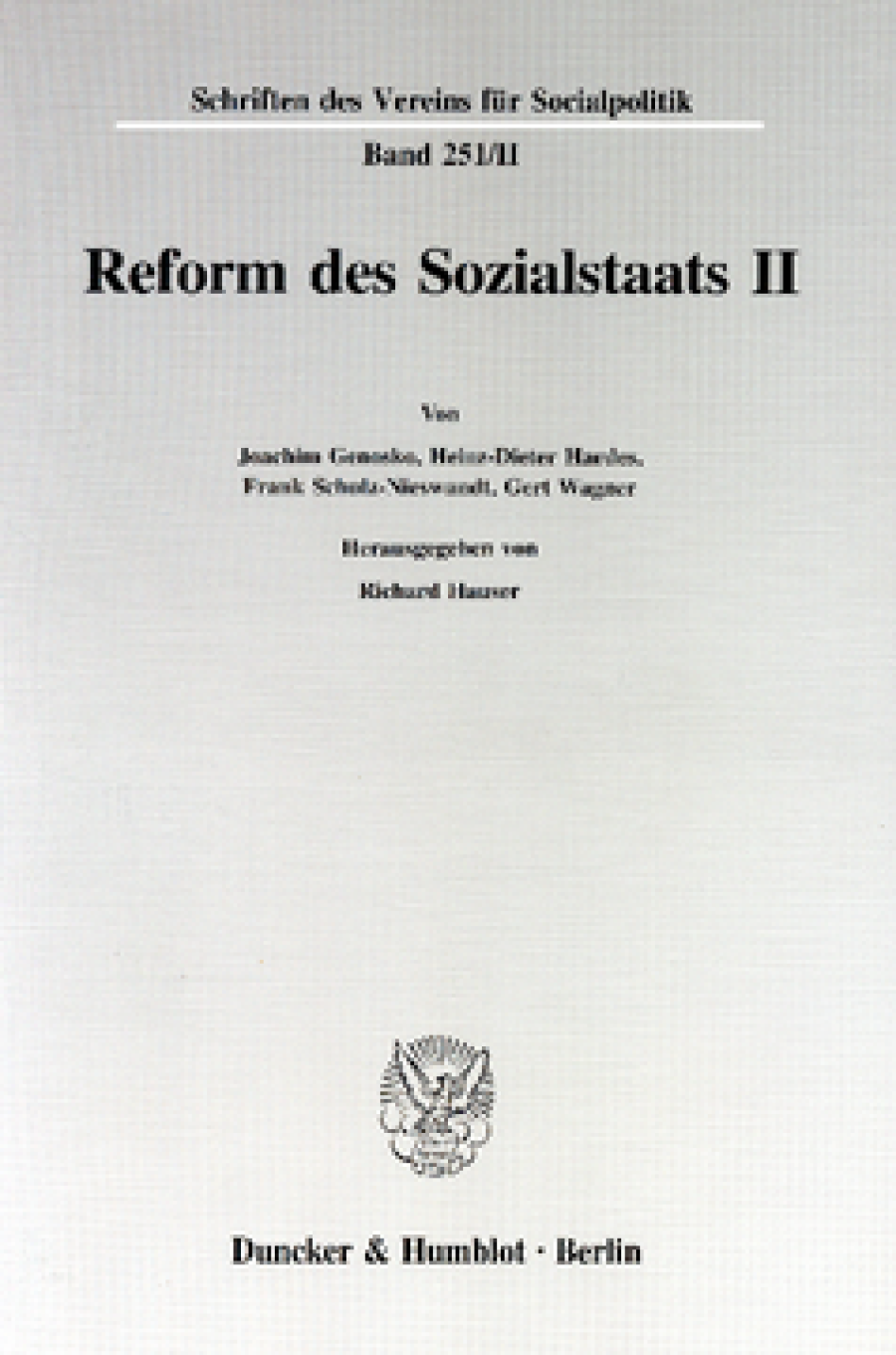 Reform des Sozialstaats II