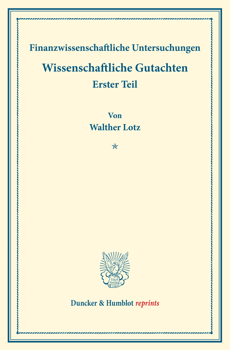 Finanzwissenschaftliche Untersuchungen