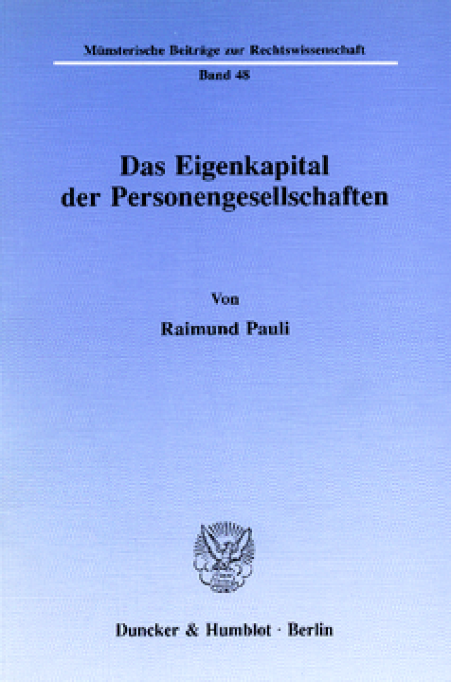 Das Eigenkapital der Personengesellschaften