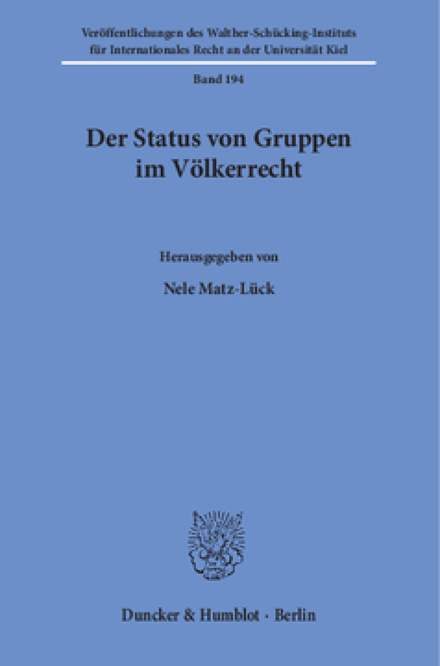 Der Status von Gruppen im Völkerrecht