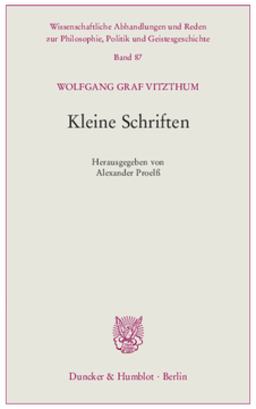 Kleine Schriften