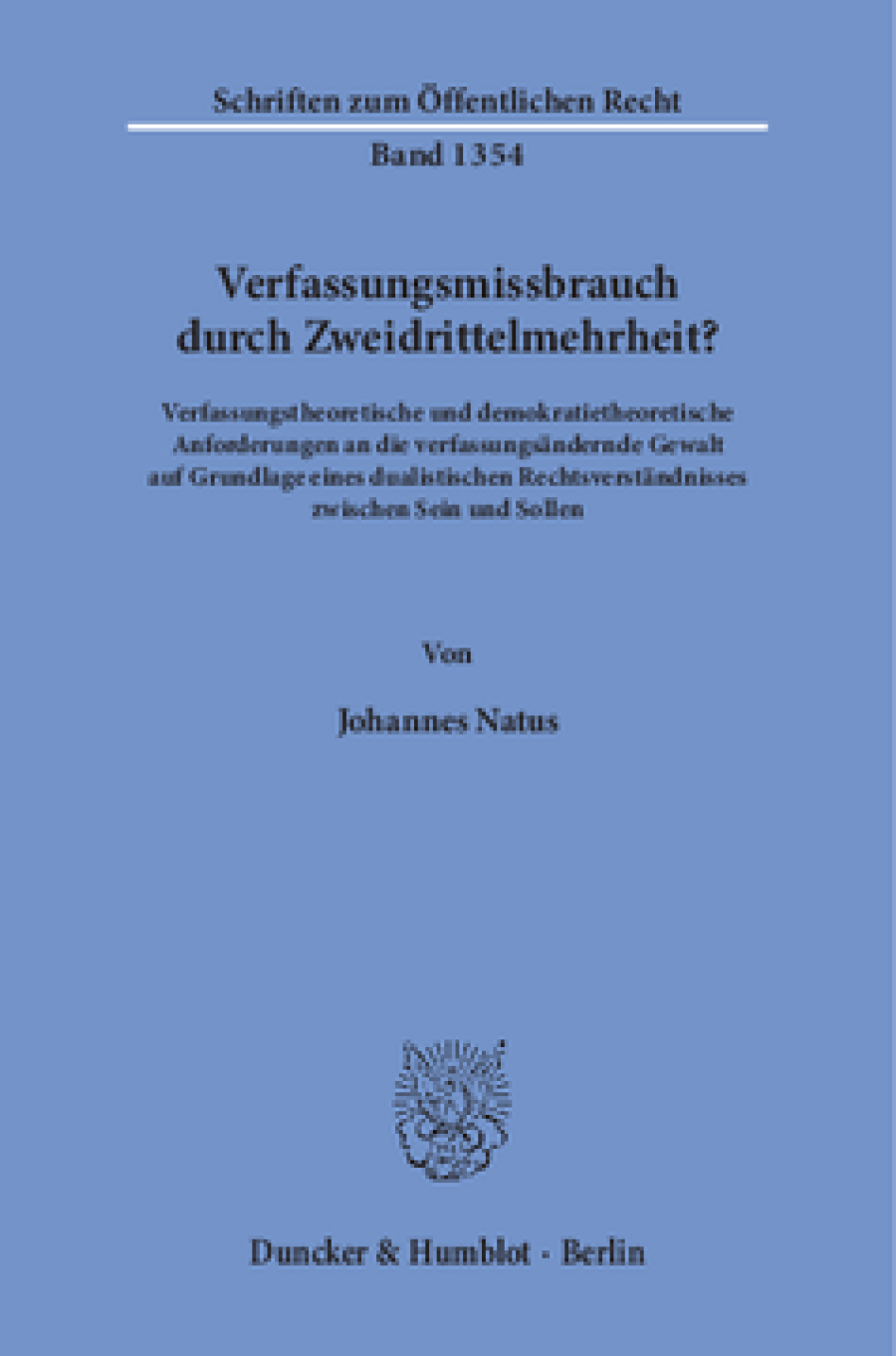 Verfassungsmissbrauch durch Zweidrittelmehrheit?