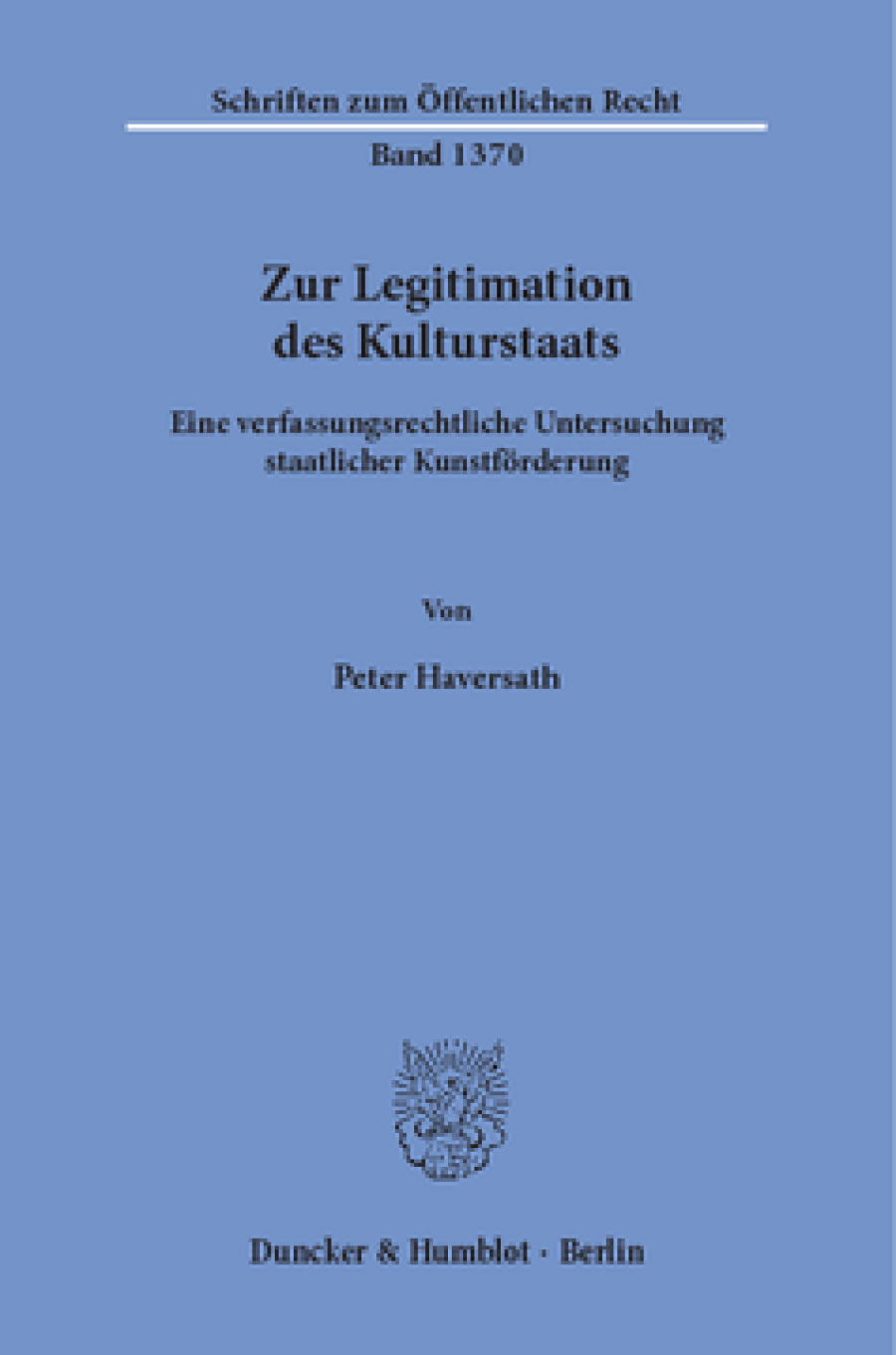 Zur Legitimation des Kulturstaats