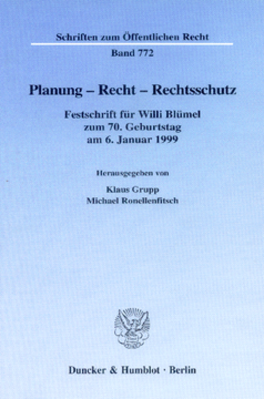 Planung - Recht - Rechtsschutz