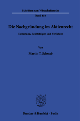 Die Nachgründung im Aktienrecht