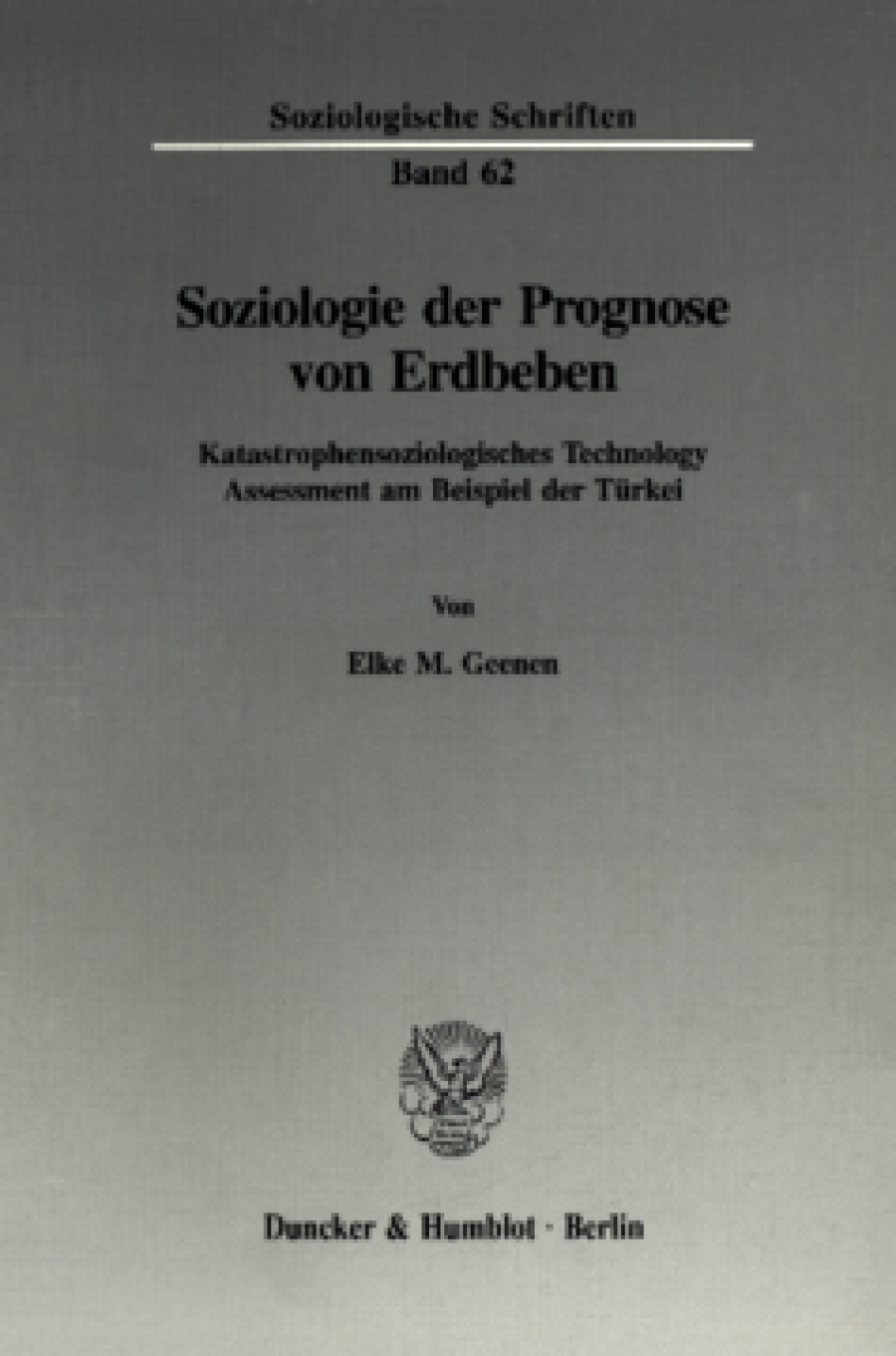 Soziologie der Prognose von Erdbeben