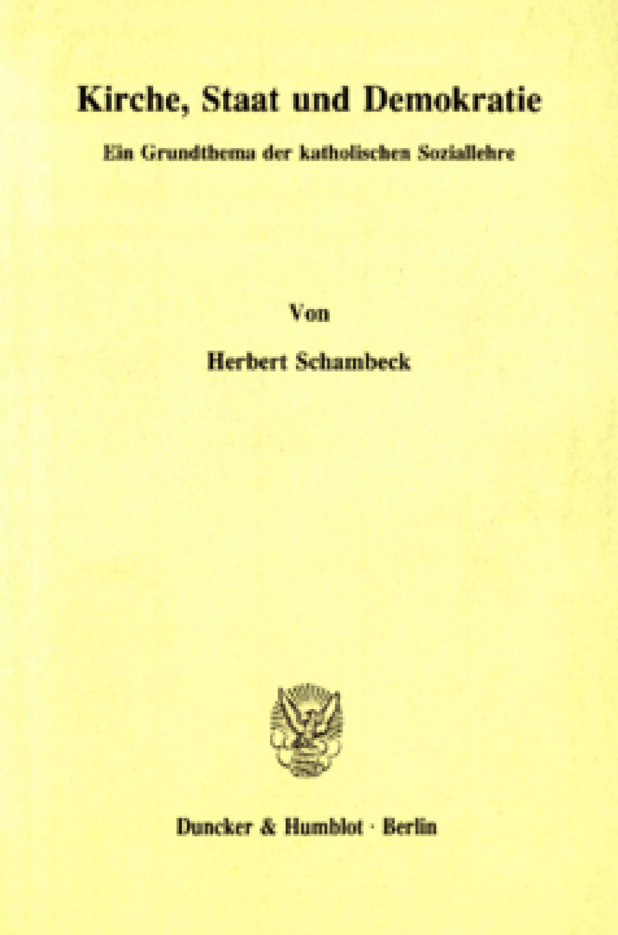 Kirche, Staat und Demokratie