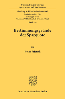 Bestimmungsgründe der Sparquote