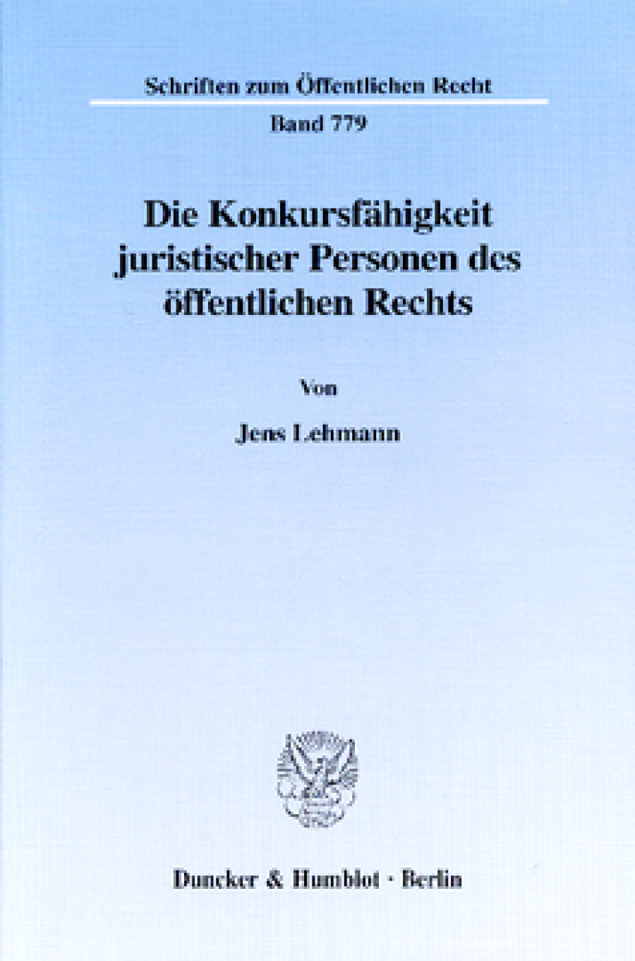 Die Konkursfähigkeit juristischer Personen des öffentlichen Rechts