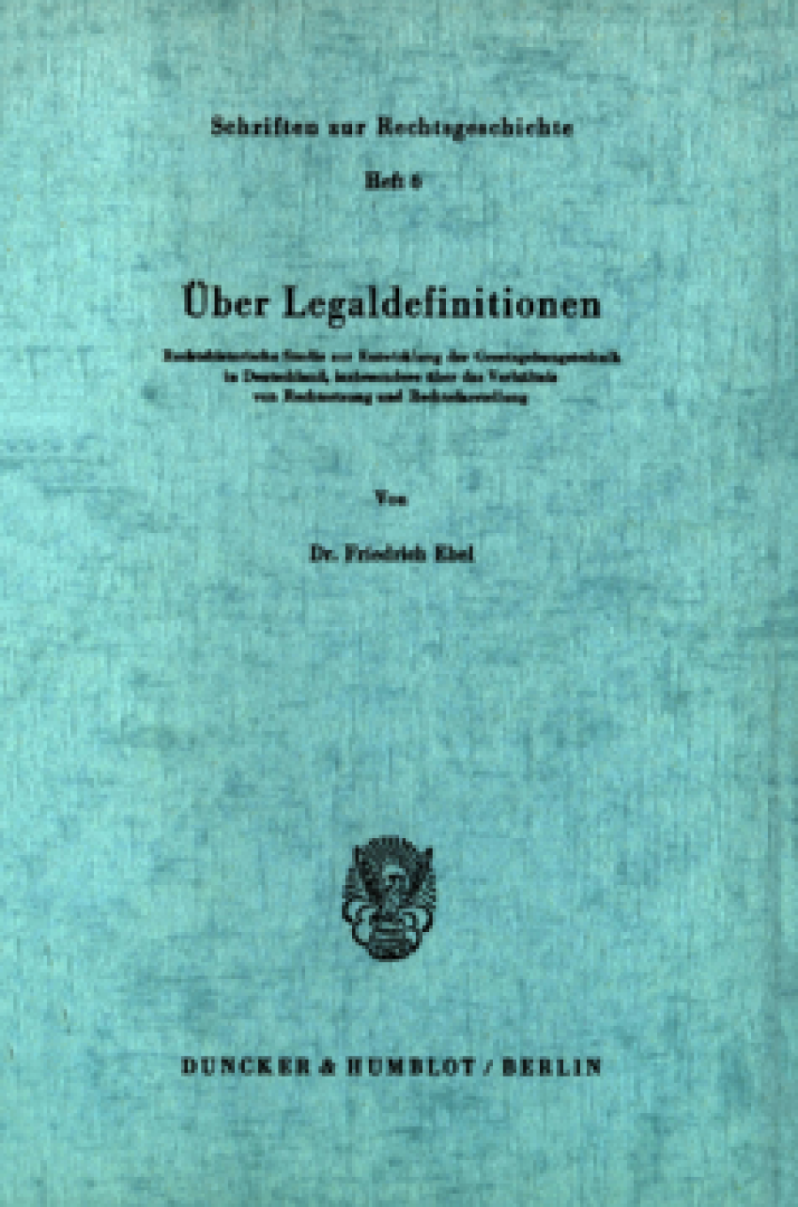 Über Legaldefinitionen