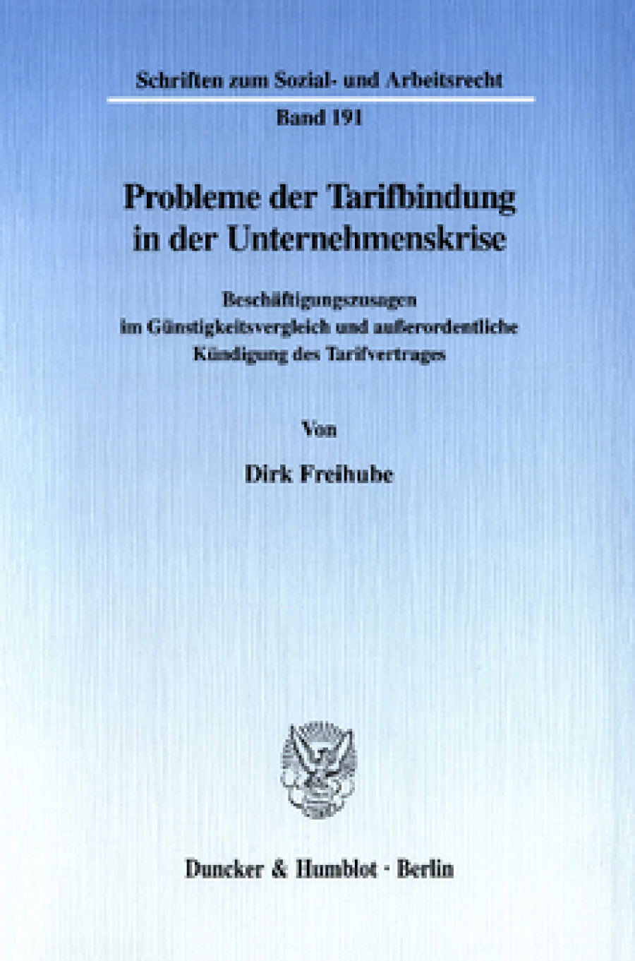 Probleme der Tarifbindung in der Unternehmenskrise
