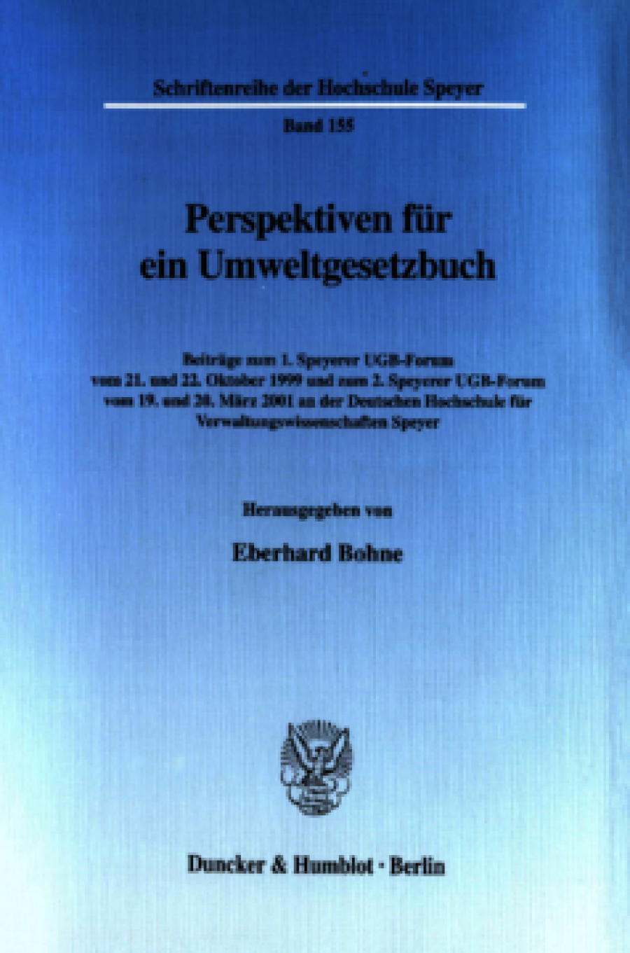Perspektiven für ein Umweltgesetzbuch