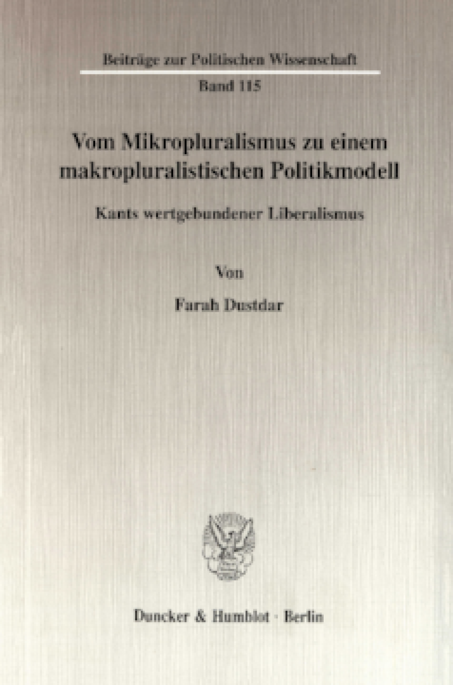 Vom Mikropluralismus zu einem makropluralistischen Politikmodell