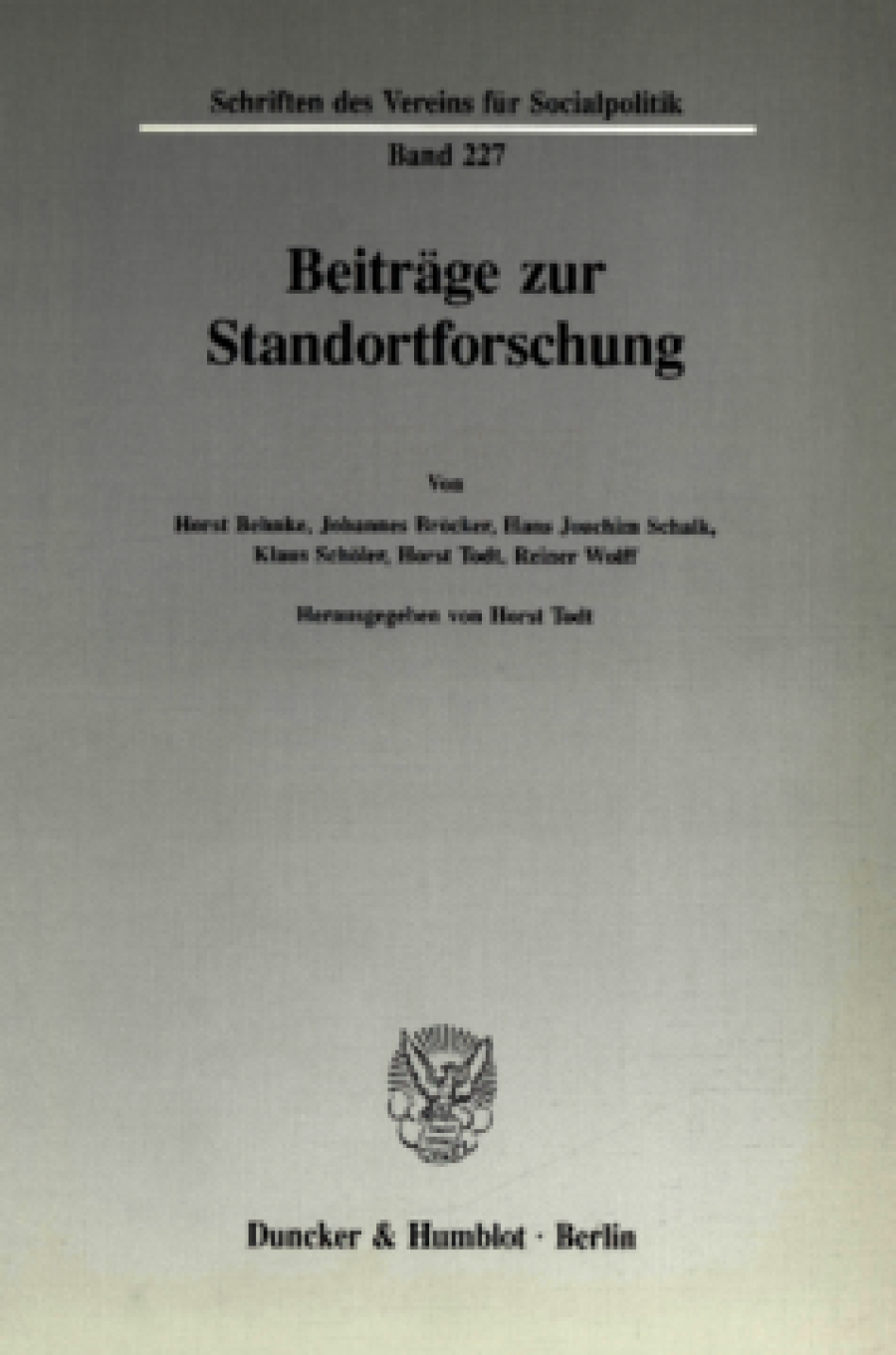 Beiträge zur Standortforschung