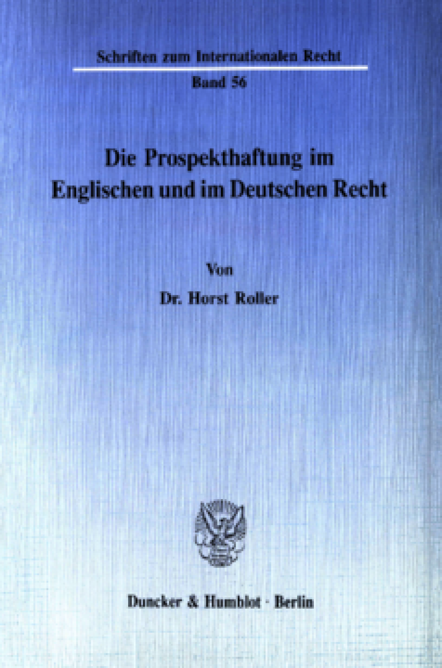 Die Prospekthaftung im Englischen und im Deutschen Recht