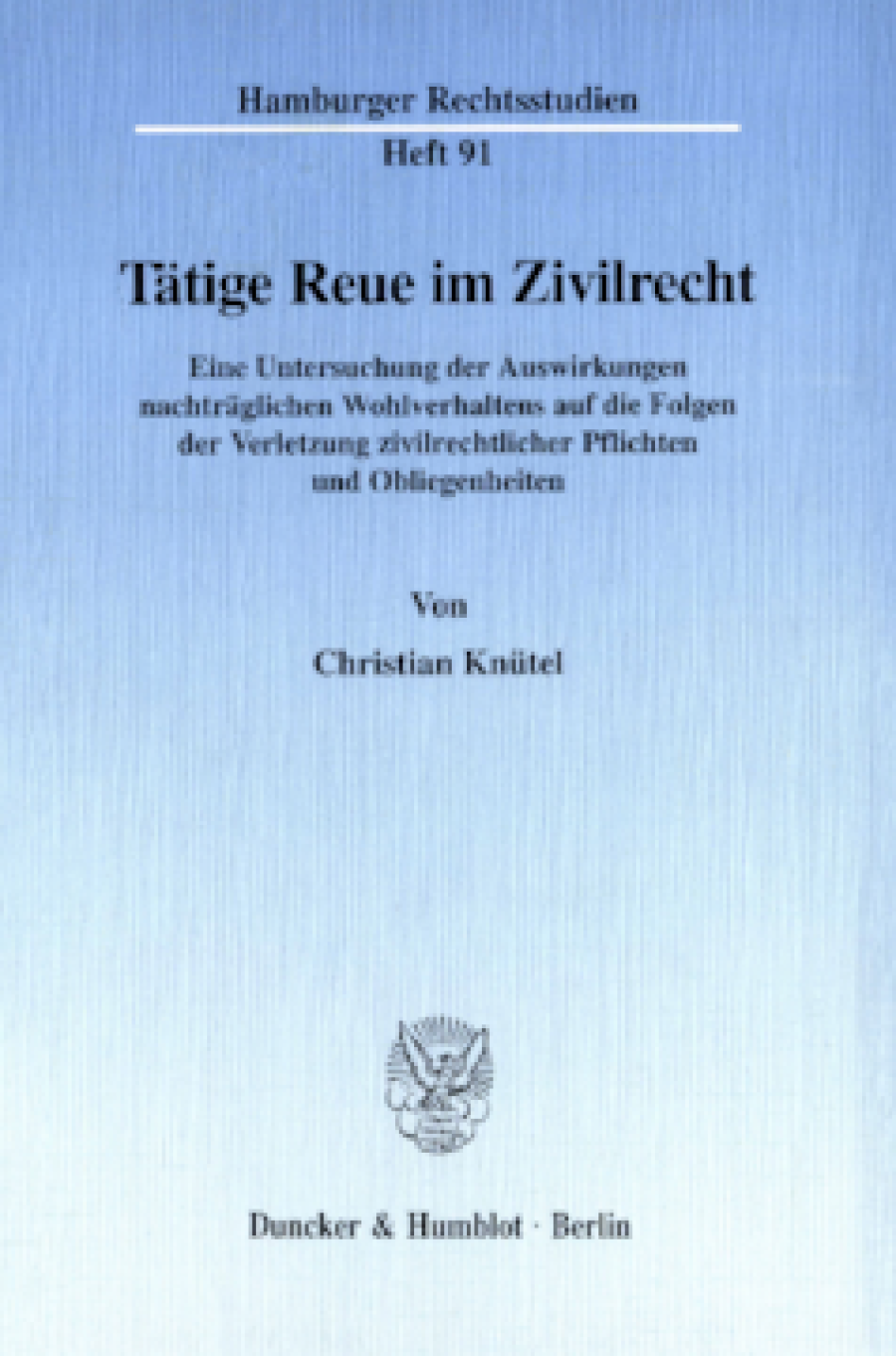 Tätige Reue im Zivilrecht