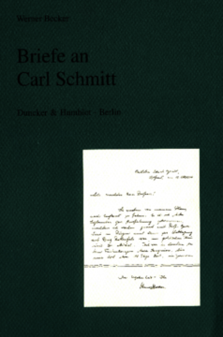 Briefe an Carl Schmitt