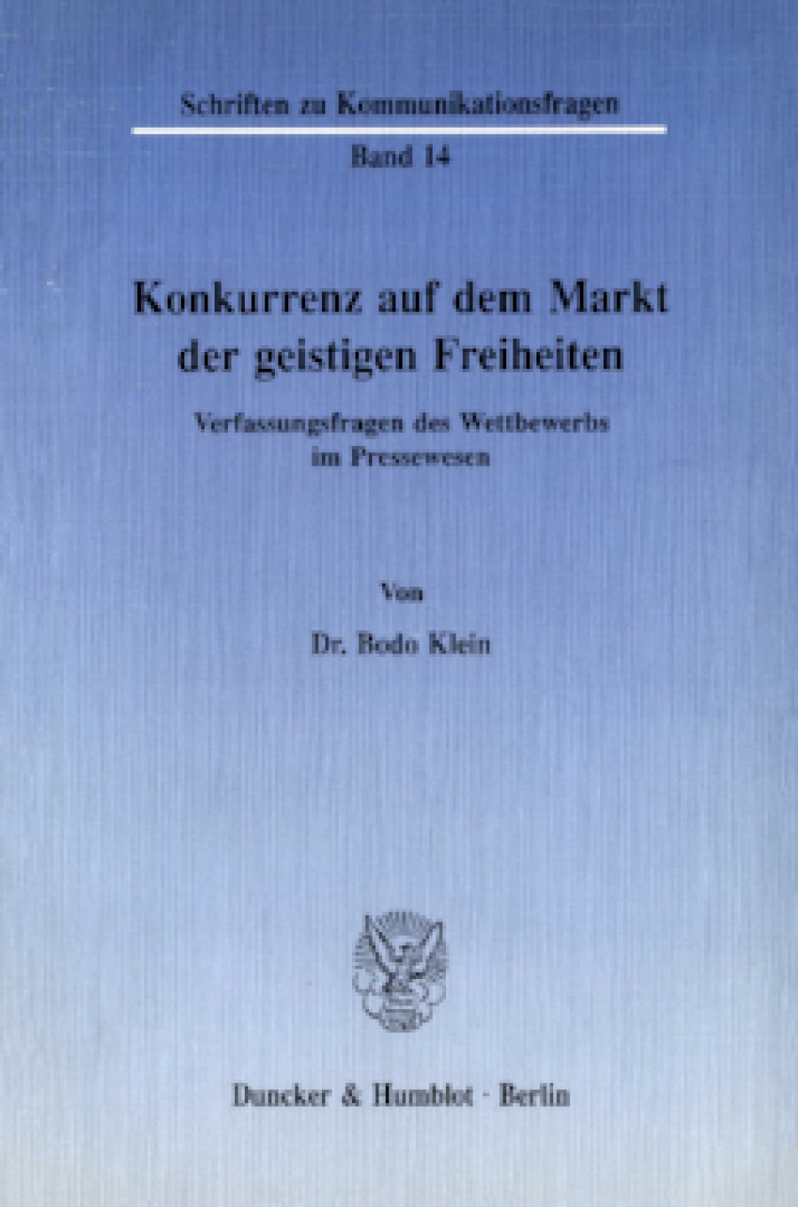 Konkurrenz auf dem Markt der geistigen Freiheiten