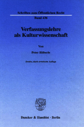 Verfassungslehre als Kulturwissenschaft