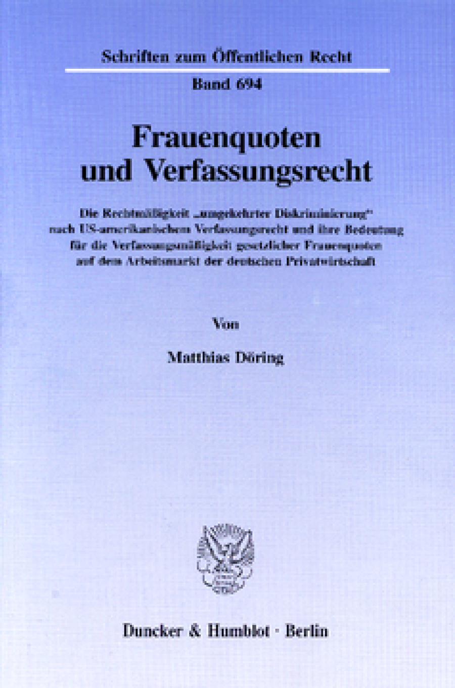 Frauenquoten und Verfassungsrecht