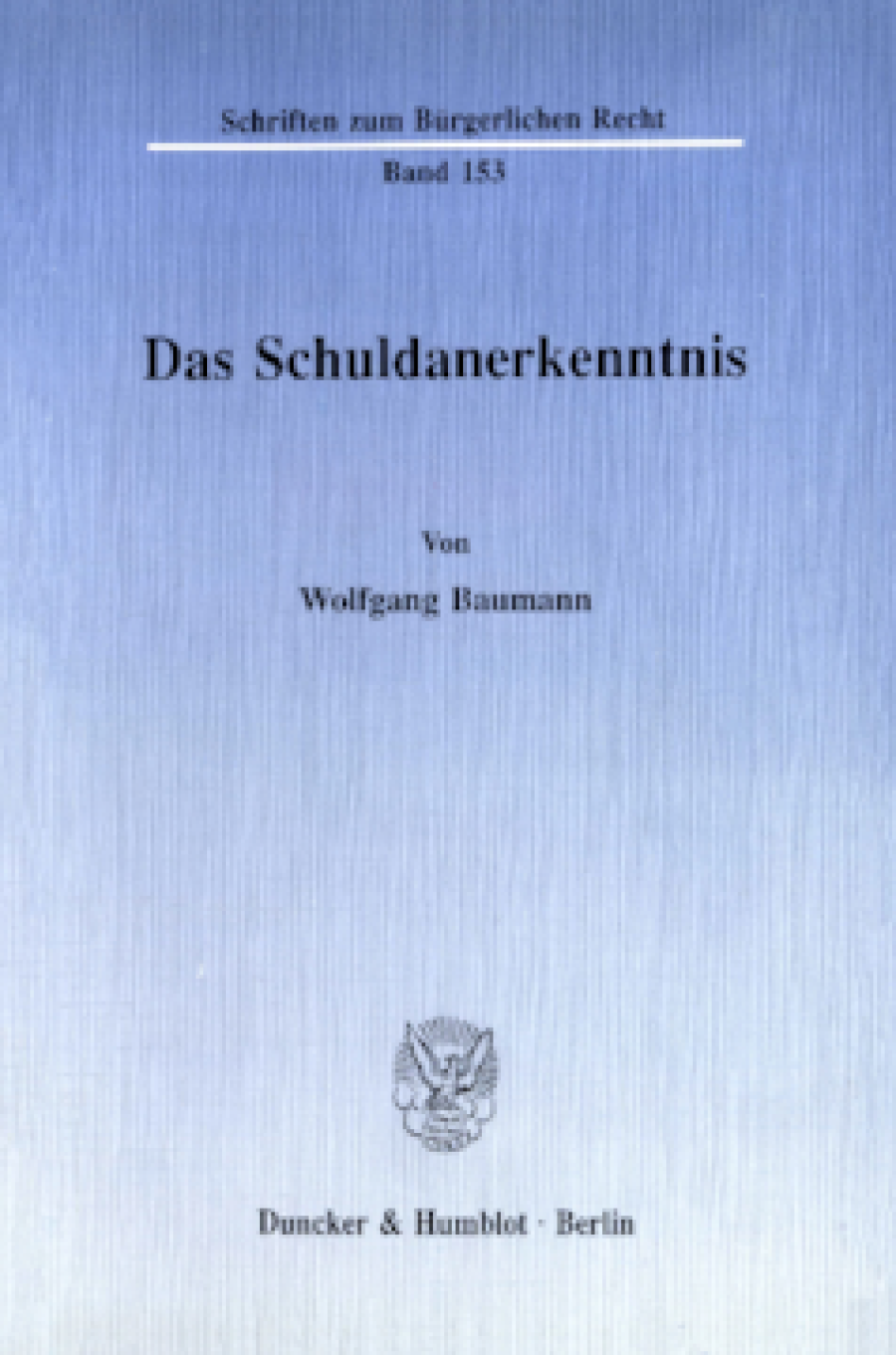 Das Schuldanerkenntnis