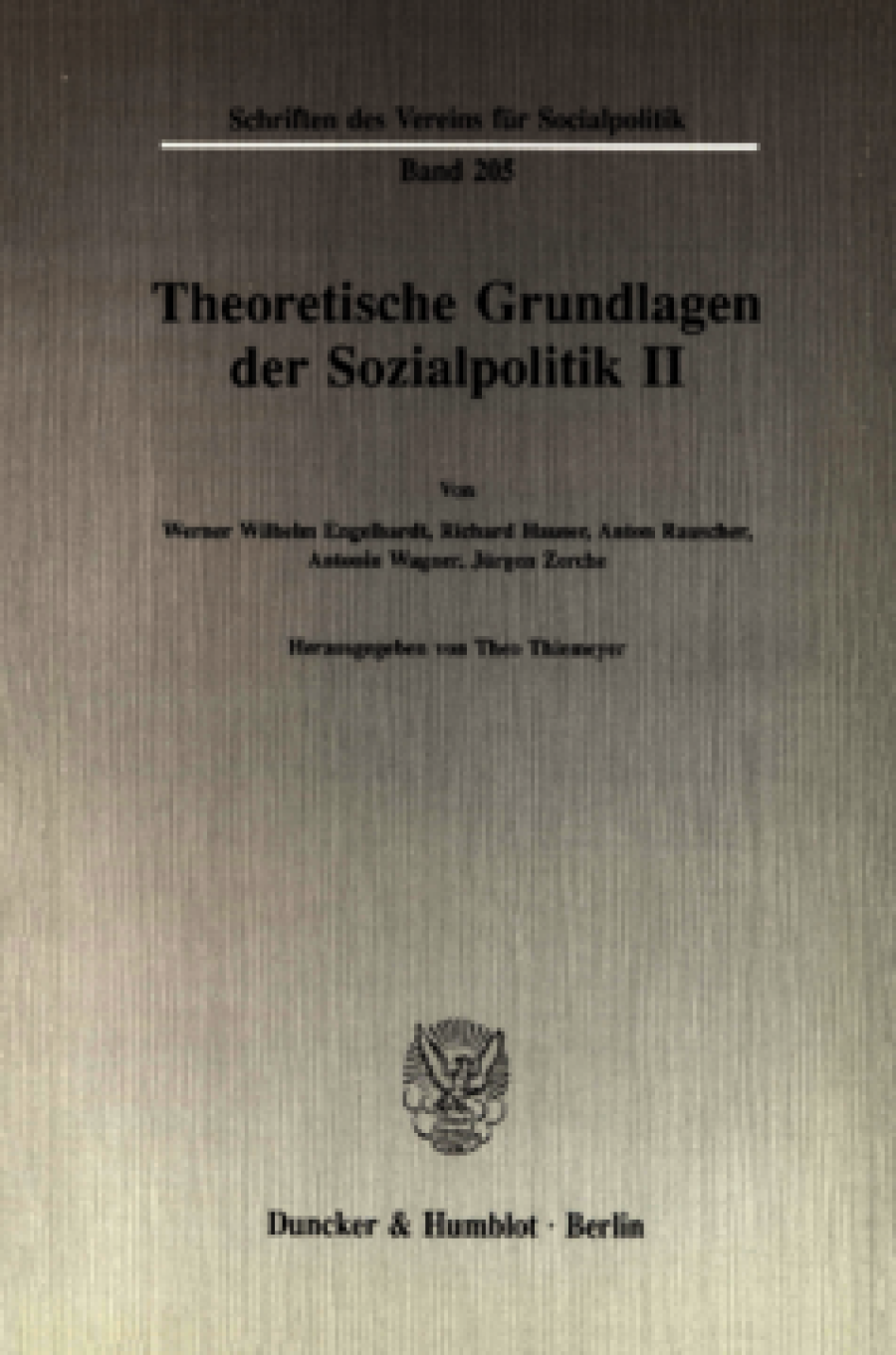 Theoretische Grundlagen der Sozialpolitik II